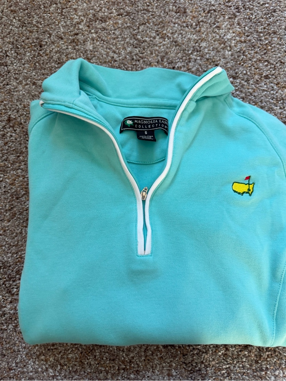 Masters Magnolia Lane Women’s Aqua Quarter-Zip Sweater
